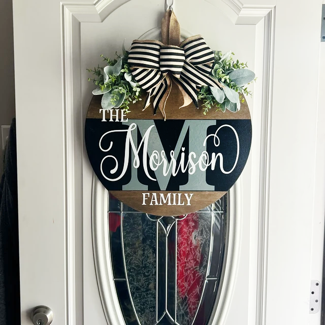2023 NEW - Personalized Last Name Year Round Front Door Wreath